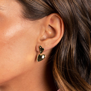  Double Heart Drop Stud Earring - Adina Eden's Jewels