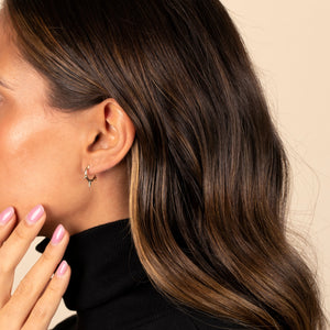  Solid Triple Spike Huggie Earring 14K - Adina Eden's Jewels