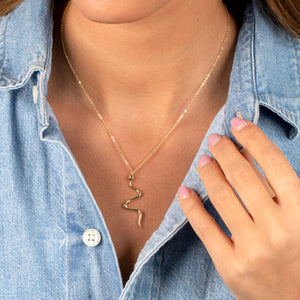  Solid Snake Pendant Necklace - Adina Eden's Jewels