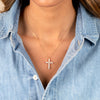  Pearl X CZ Cross Pendant Necklace - Adina Eden's Jewels