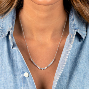  CZ Curved Tennis Bar Pendant Necklace - Adina Eden's Jewels