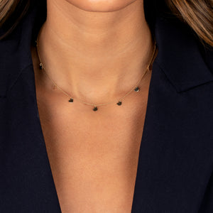  Mini Solid Dangling Hearts Necklace 14K - Adina Eden's Jewels