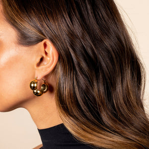  Chunky Pebbled Hollow Hoop Earring - Adina Eden's Jewels