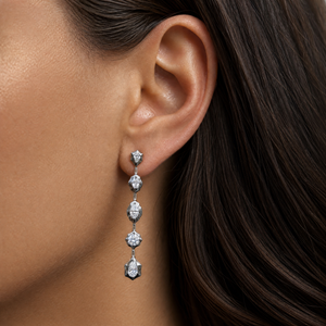 Lab Grown Diamond Pear/Oval/Marquise Fancy Drop Stud Earring 14K