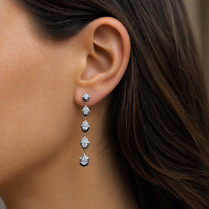 Lab Grown Diamond Multi Shape Fancy Drop Stud Earring 14K