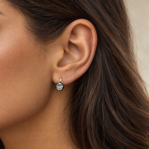 Lab Grown Diamond Oval Encased Huggie Earring 14K