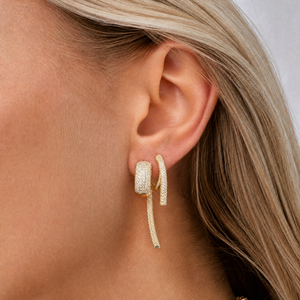 Pave Rounded Wide Claw Huggie Earring - Adina Eden's Jewels