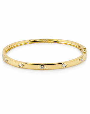 14K Gold Diamond Pear Bezel Scattered Bracelet 14K - Adina Eden's Jewels