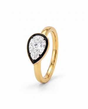 14K Gold / 3 / 2CT Lab Grown Diamond Pear Encased East/West Pink Ring 14K - Adina Eden's Jewels
