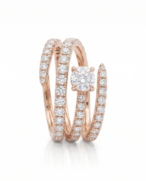 14K Gold / 3 Diamond Triple Wrap Pinky Ring 14K - Adina Eden's Jewels
