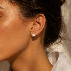 Princess Cut Stud Earring 14K - Adina Eden's Jewels