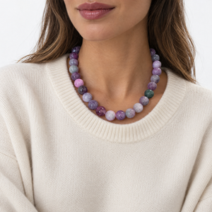 Rainbow Quartz Natural Stone Ball Chain Necklace - Adina Eden's Jewels