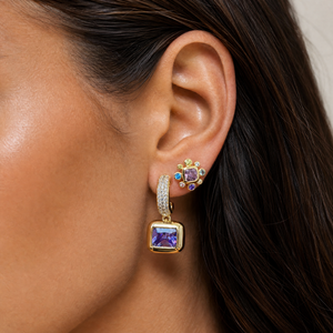 Pastel Rainbow Clusered Stud Earring - Adina Eden's Jewels