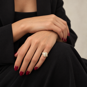 CZ Marquise Pave Dome Pinky Ring - Adina Eden's Jewels