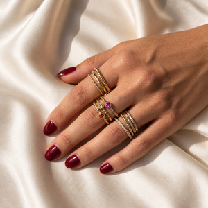CZ Triple Row Twisted Cable Ring - Adina Eden's Jewels