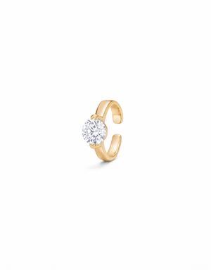 14K Gold Lab Grown Diamond Floating Round Solitaire Ear Cuff 14K - Adina Eden's Jewels