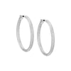 Silver Pavé Colored Rounded Large Hoop Earring - Adina Eden's Jewels