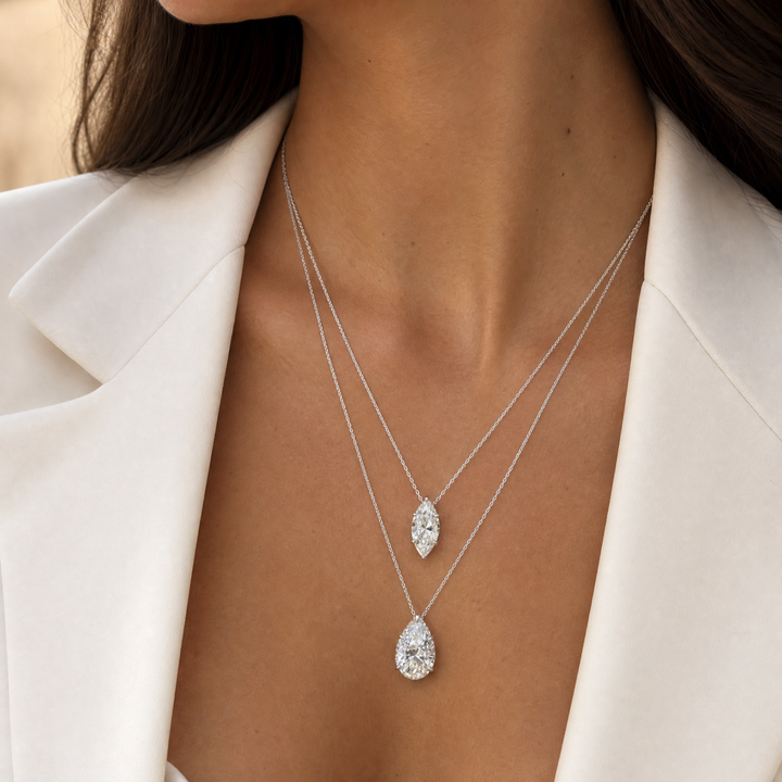 Fancy Pear CZ Necklace – Adina Eden