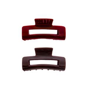 Burgundy & Brown Colored Gloss Cutout Claw Clip Combo Set - Adina Eden's Jewels