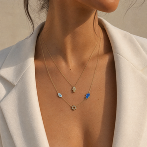 Diamond Pave Hamsa Pendant Necklace 14K - Adina Eden's Jewels