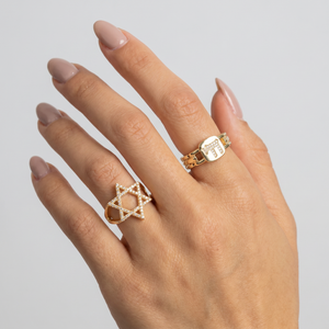 Pave Chai Chain Link Ring