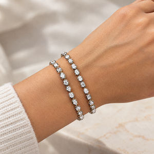 Lab Grown Diamond Multi Cut Encased Tennis Bracelet 14K - Adina Eden's Jewels