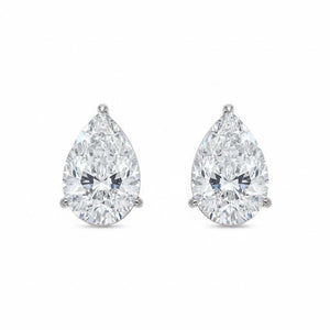 Lab Grown Diamond Sideway Pear Stud Earring 14K