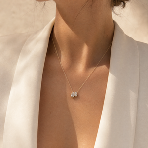 Lab Grown Diamond Toi E Moi Bezel Necklace 14K - Adina Eden's Jewels