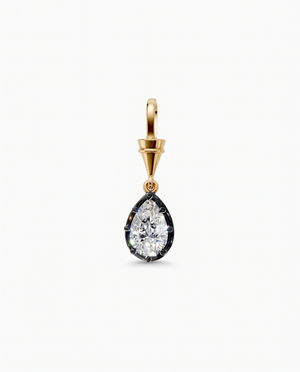14K Gold / 3CT Lab Grown Diamond Pear Encased Cone Bail Charm 14K - Adina Eden's Jewels