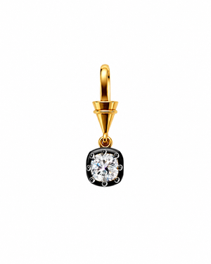 14K Gold / 3CT Lab Grown Diamond Cushion Encased Cone Bail Charm 14K - Adina Eden's Jewels