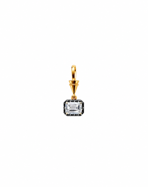 14K Gold / 3CT Lab Grown Diamond Emerald Encased Cone Bail Charm 14K - Adina Eden's Jewels