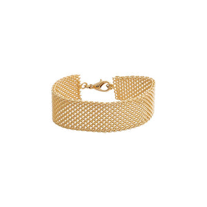 Gold Wide Mesh Chain Bracelet - Adina Eden's Jewels