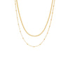 Gold Cuban X Beaded Ball Double Chain Necklace - Adina Eden's Jewels