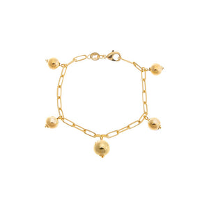 Gold Dangling Graduated Ball Link Bracelet - Adina Eden's Jewels