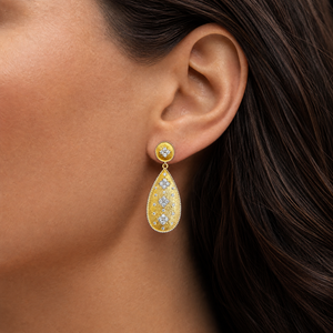 Two Tone Pear Drop Earring