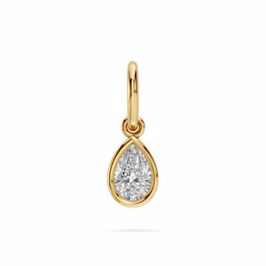 Lab Grown Diamond Pear Bezel Dangling Charm14K
