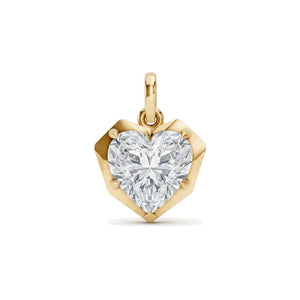 Lab Grown Diamond Heart Encased Charm 14K
