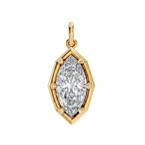 14K Gold / 2CT Lab Grown Diamond Marquise Encased Charm 14K - Adina Eden's Jewels