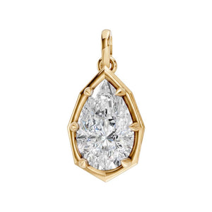 Lab Grown Diamond Pear Encased Charm 14K