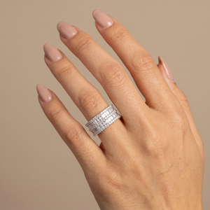 Wide Pavé CZ Statement Ring