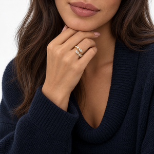 Lab Grown Diamond Round/Marquise Wrap Ring - Adina Eden's Jewels