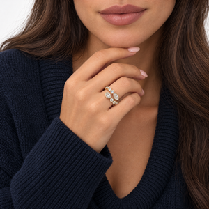 Lab Grown Diamond Round/Oval Wrap Ring - Adina Eden's Jewels