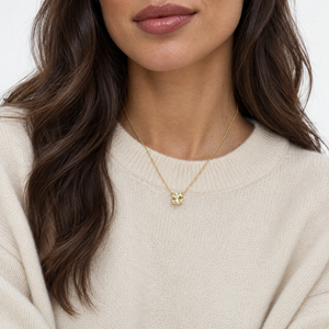 CZ Yellow Round Solitarie Charm Necklace - Adina Eden's Jewels