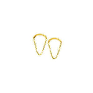 14K Gold Mini Chain Stud Earring 14K - Adina Eden's Jewels