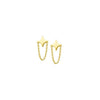 14K Gold Star Chain Stud Earring 14K - Adina Eden's Jewels