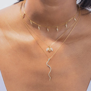  Pavé Snake Drop Necklace - Adina Eden's Jewels
