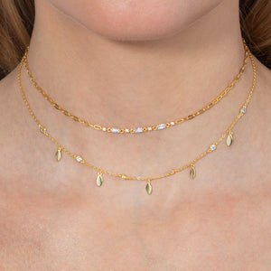 Baguette X Chain Link Choker - Adina Eden's Jewels