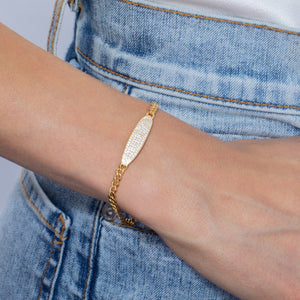  Pavé ID Link Bracelet - Adina Eden's Jewels