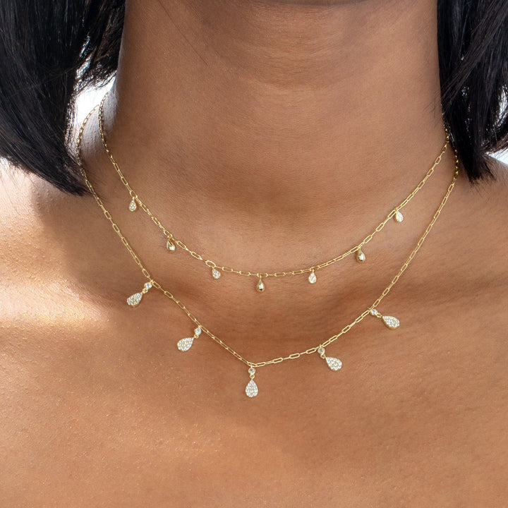  Mini Dangling Teardrop Link Necklace - Adina Eden's Jewels