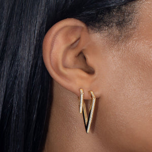  Pavé Triangular Hoop Earring Combo Set - Adina Eden's Jewels